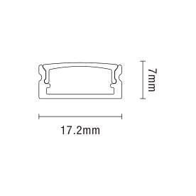 2m Aluminum Surface Profile Silver Opal Cover