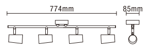 Harvey 4 Spotlight Bar, Satin Nickel