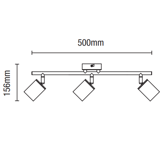 Joshua 3 Light Spotlight Bar - Black
