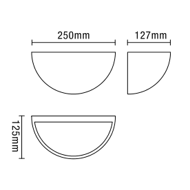 Mao Plaster Wall Qtr Uplighter White