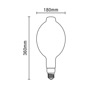 6 Watt LED E27 Edison Screw Oversized Filament Bulb - Amber