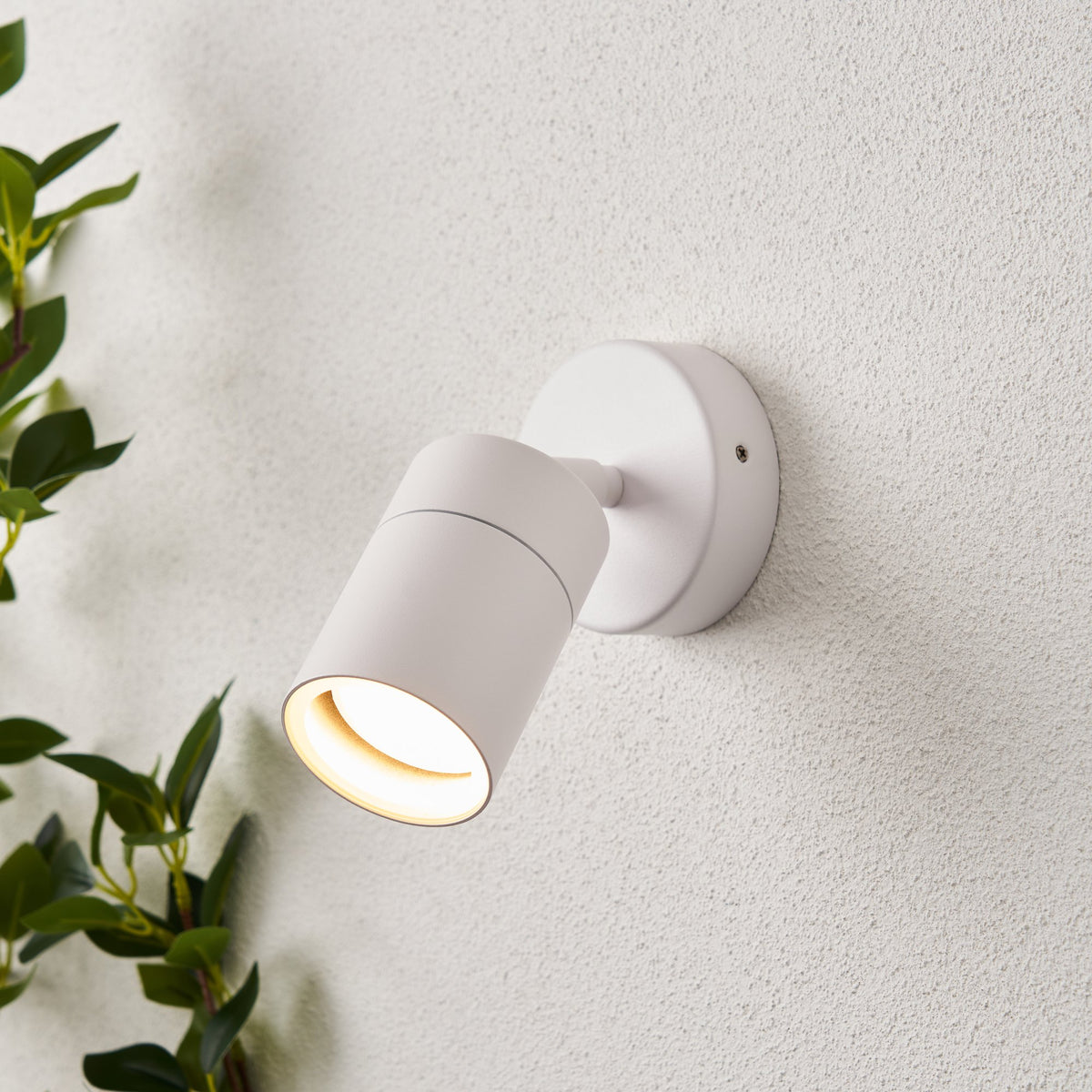 Leto 1 Light Adjustable IP65 Outdoor Wall Light - White