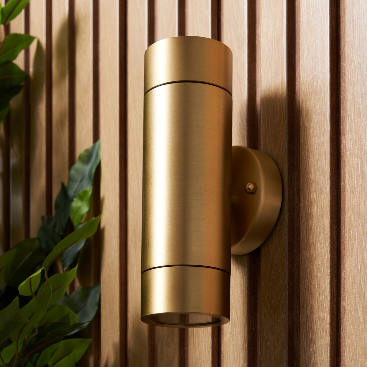 Brac Solid Brass Outdoor Up & Down Wall Light, Brass