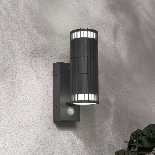 Muto Outdoor Up and Down Wall Light with PIR Sensor, Anthracite