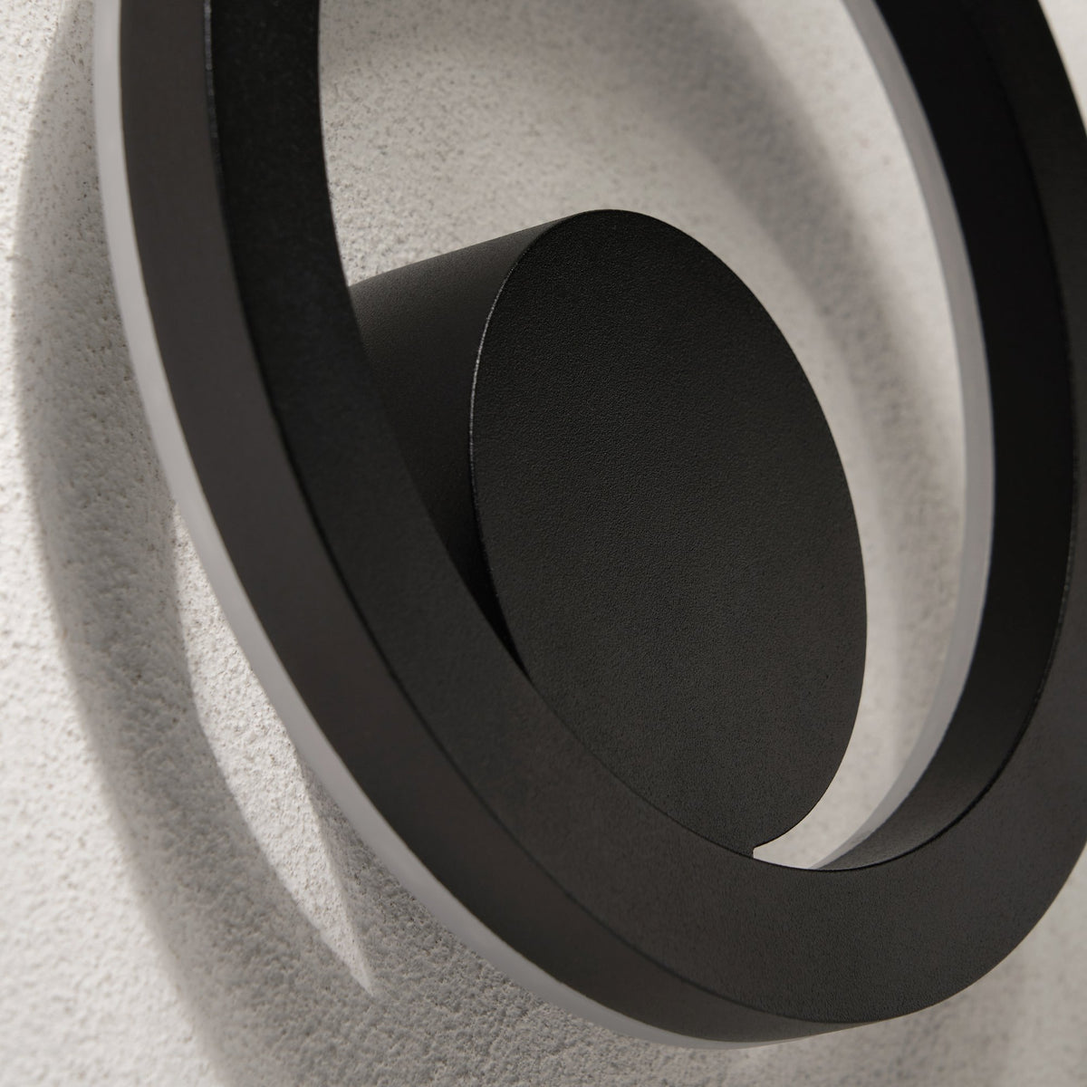 Eclipse Outdoor LED Circular Wall Light, Black