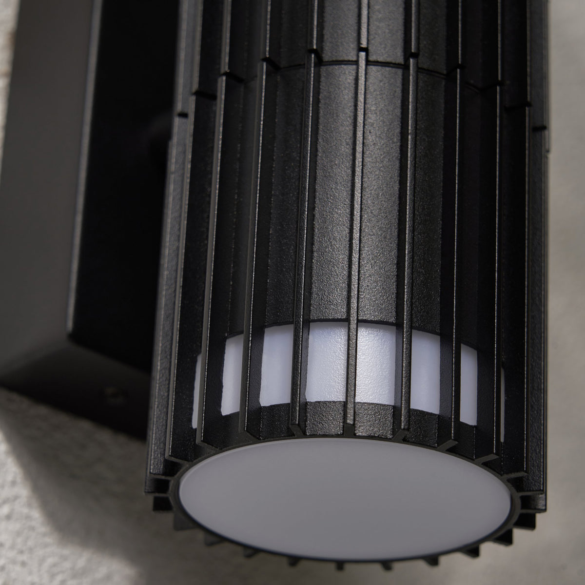 Muto Outdoor Fixed Down Wall Light, Black