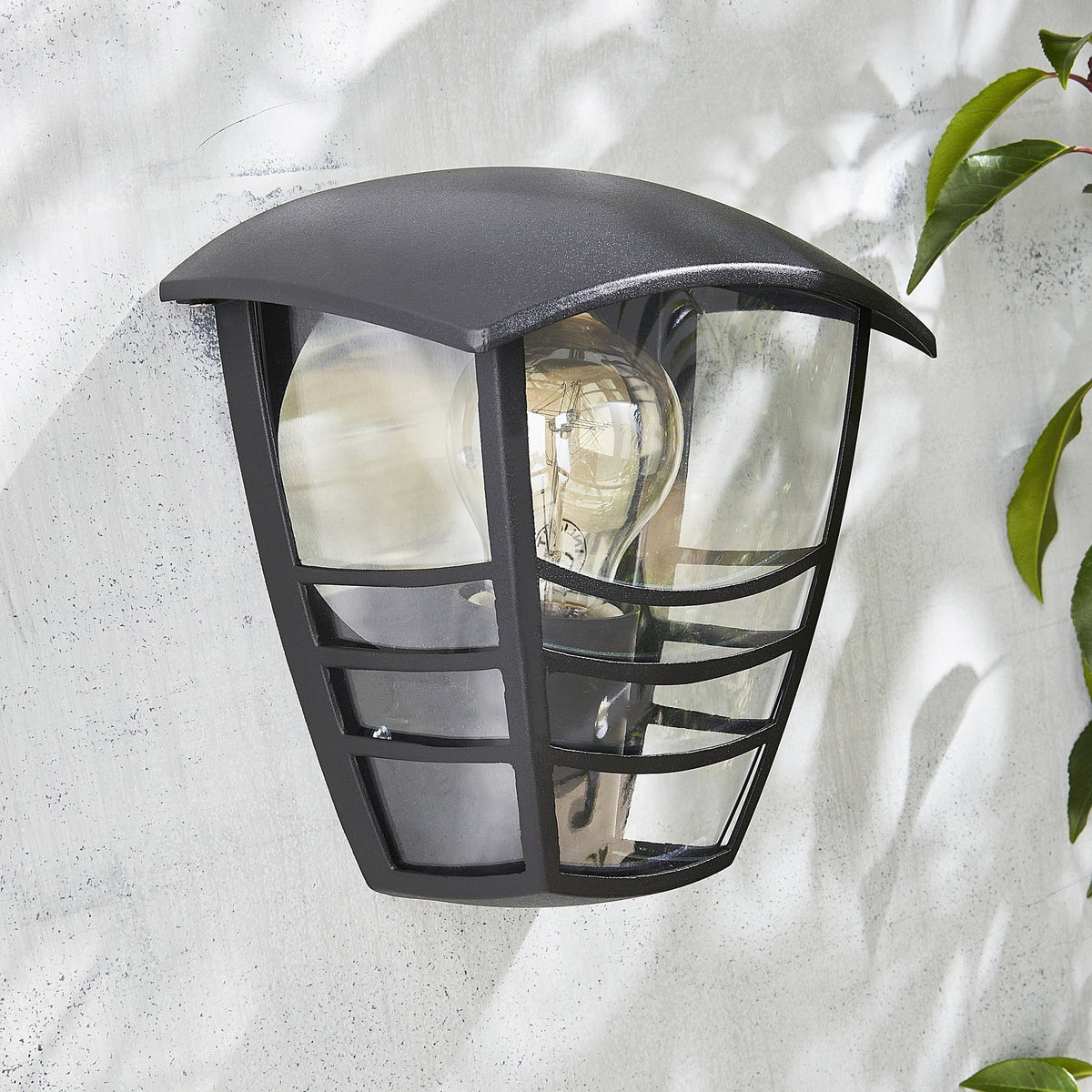 Perdita Outdoor 1 Light Die Cast Half Wall Lantern - Black