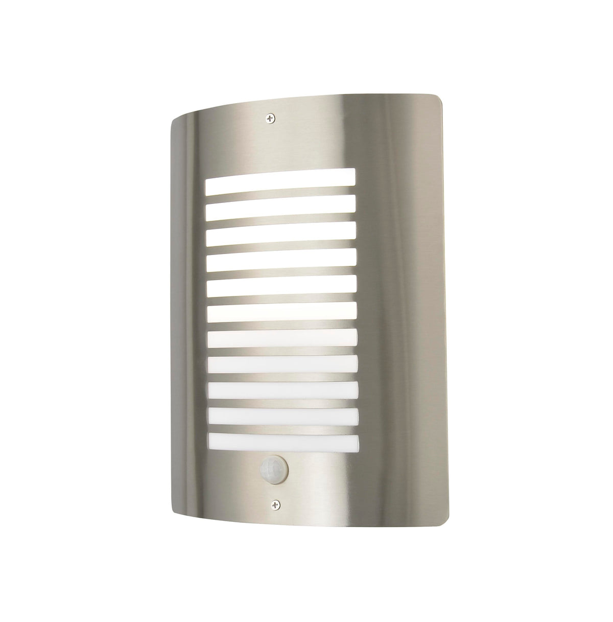 Sigma Panel Slatted Wall Lantern With PIR, Stainless Steel