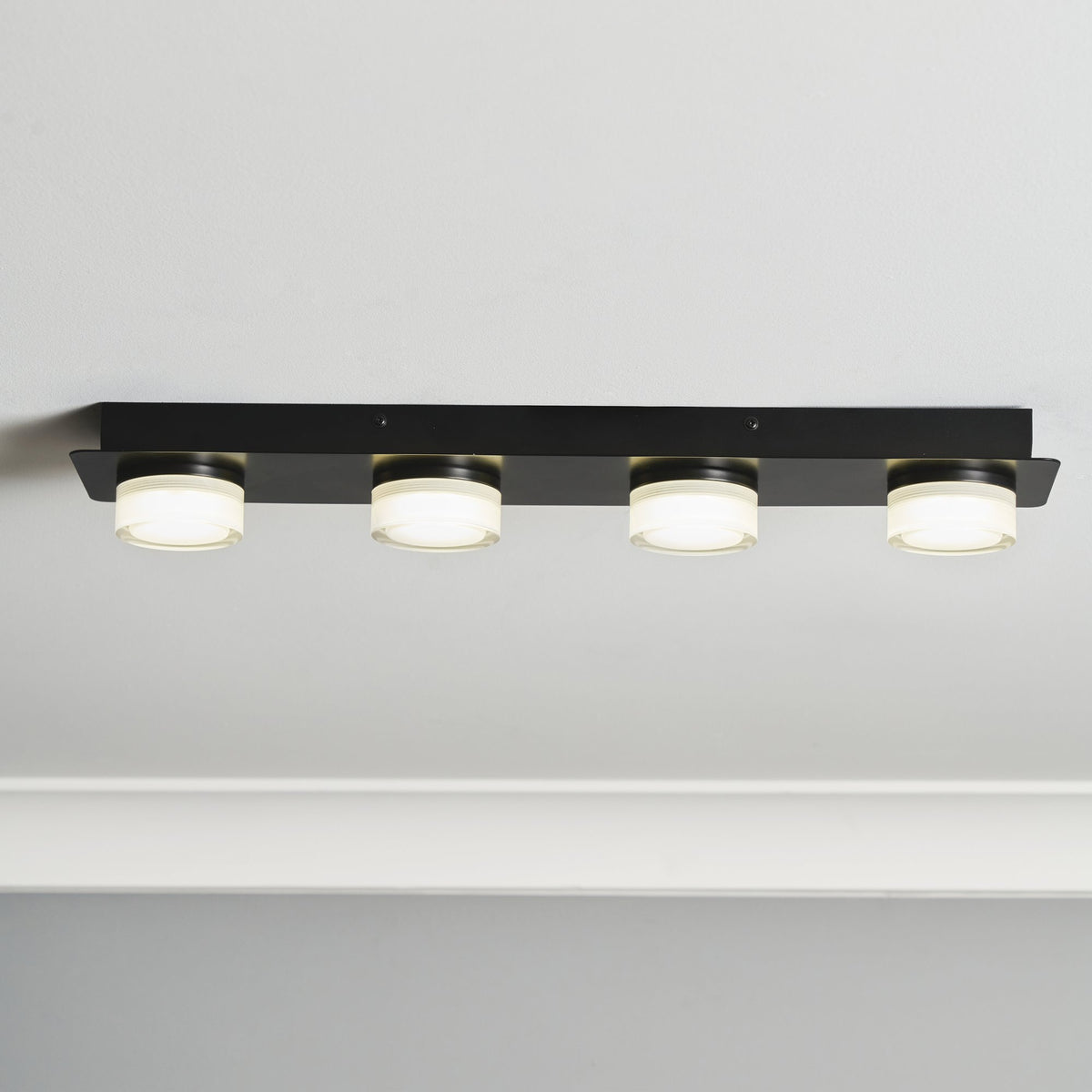 Amalfi LED Bathroom Ceiling Spotlight Bar, Matt Black