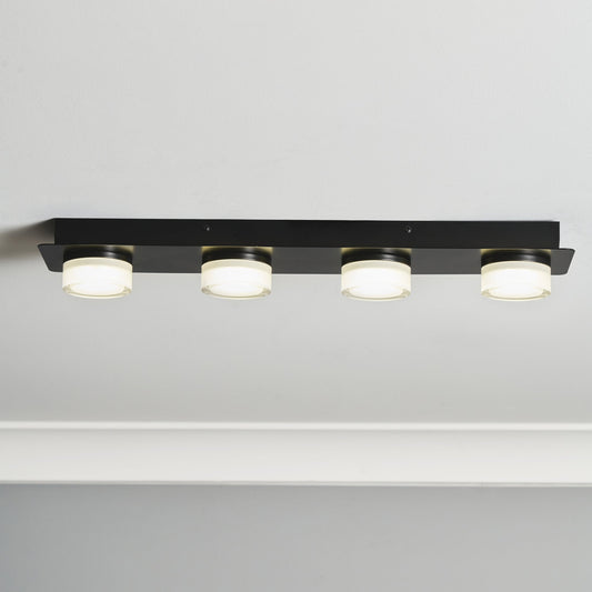 Amalfi LED Bathroom Ceiling Spotlight Bar, Matt Black