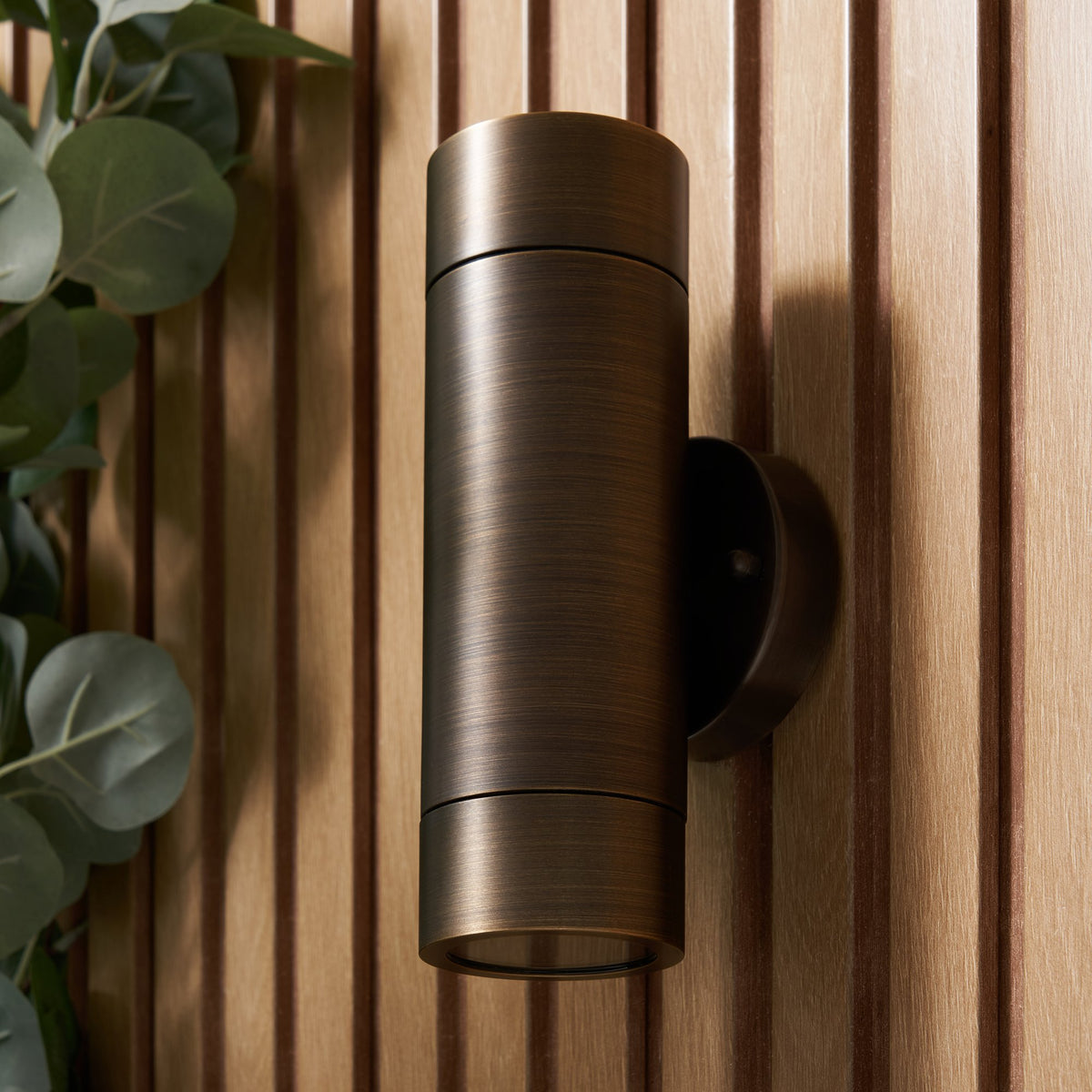 Brac Solid Brass Outdoor Up & Down Wall Light, Bronze