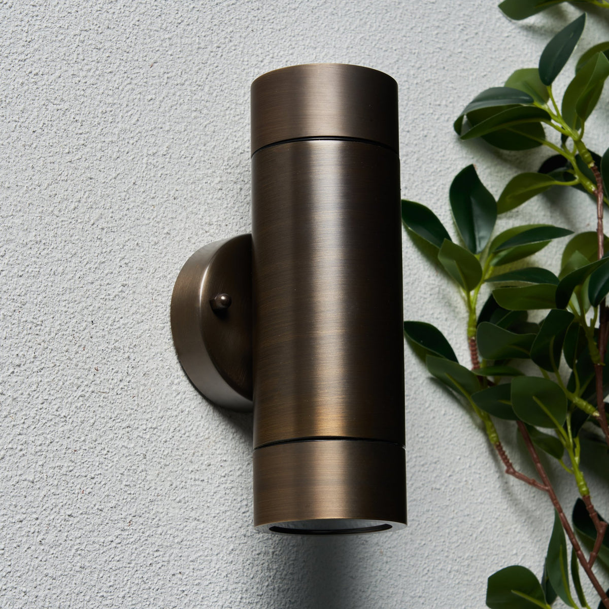 Brac Solid Brass Outdoor Up & Down Wall Light, Bronze
