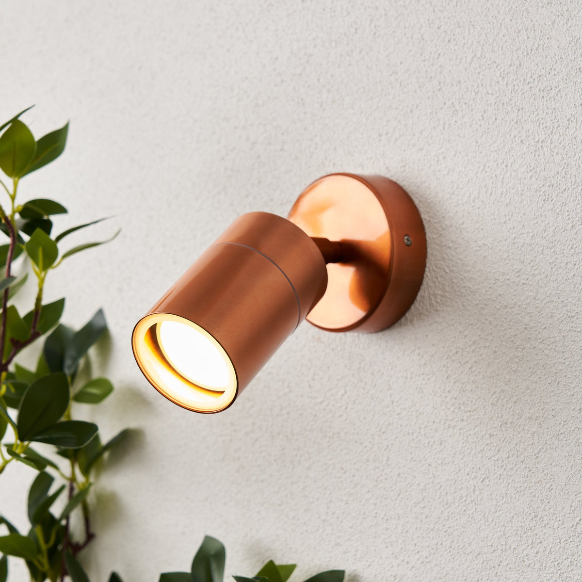 Leto 1 Light Adjustable IP65 Outdoor Wall Light - Copper