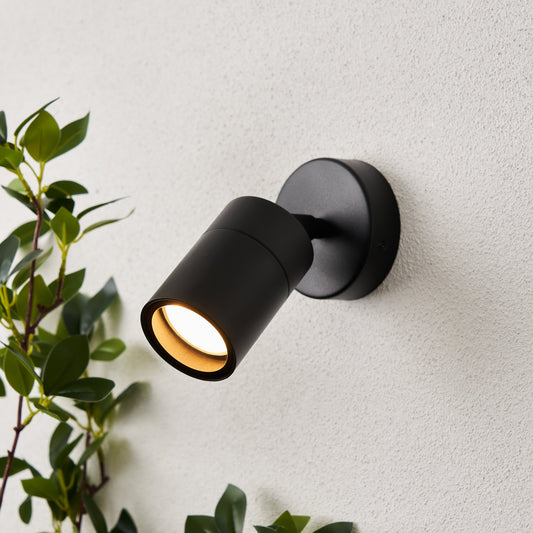 Leto 1 Light Adjustable IP65 Outdoor Wall Light -Black