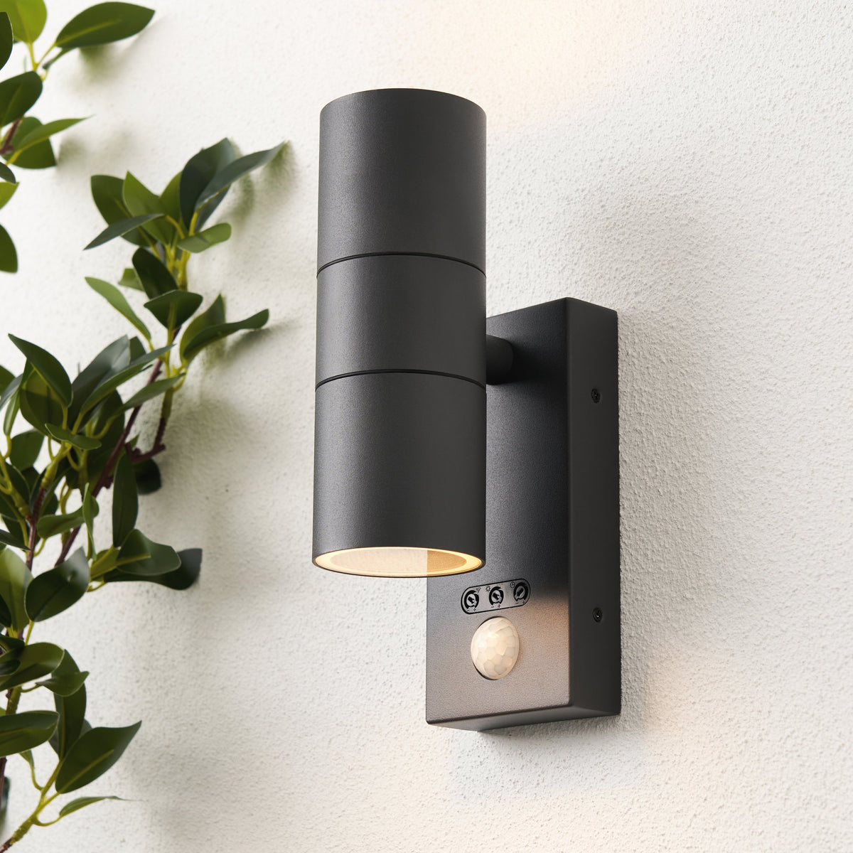 Leto Outdoor Wall Light with PIR Sensor, Anthracite