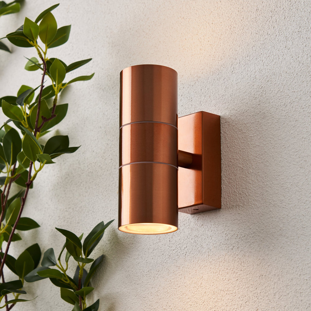 Leto 2 Light Up and Down Outdoor Wall Light - Copper