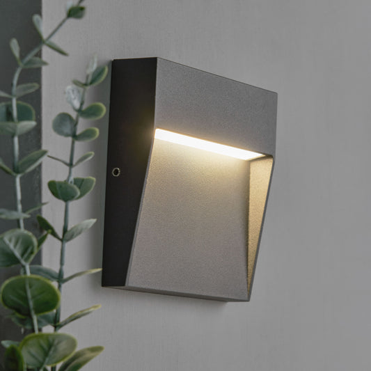 Puya Outdoor LED 10cm Square Wall Light, Anthracite