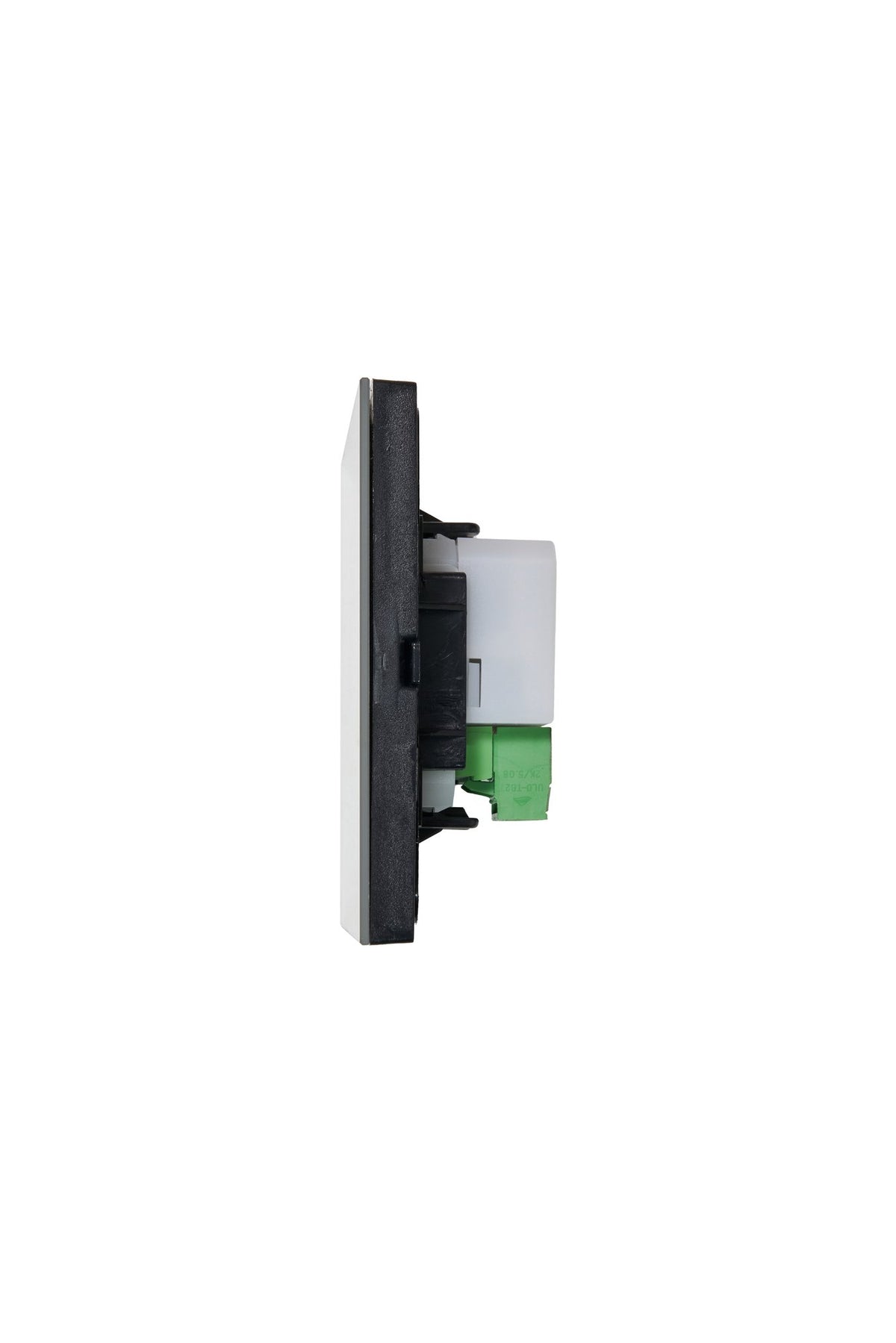 Ikonects Decorative glass switch - Black front, black surround- 2 Gang