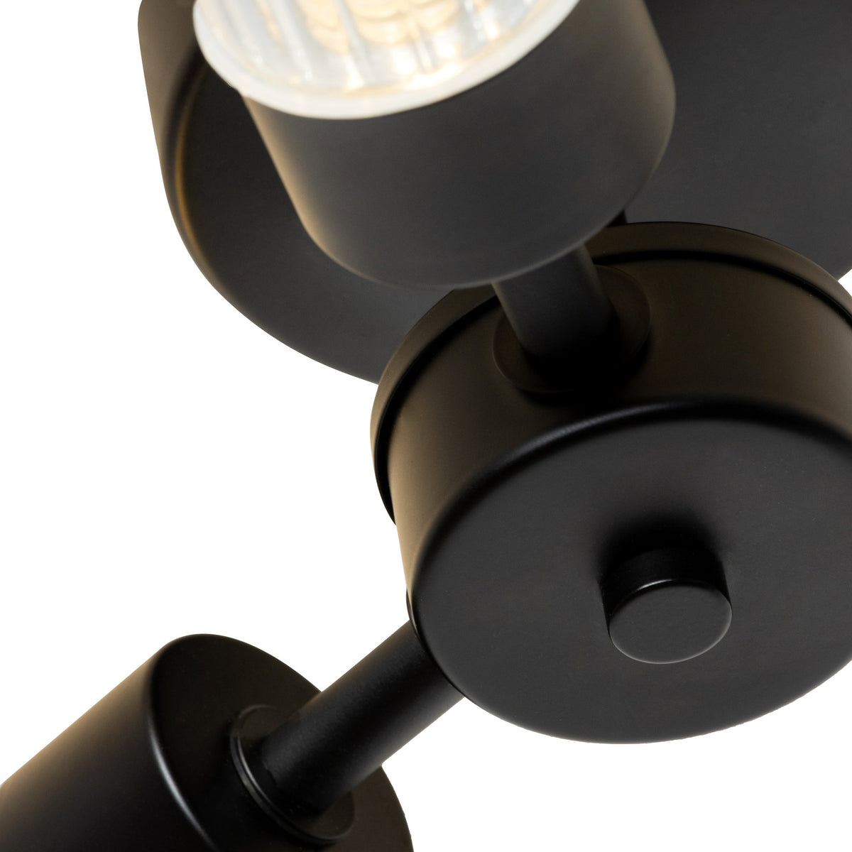 Ottawa Ribbed Three Light Ceiling Flush. IP44. Black