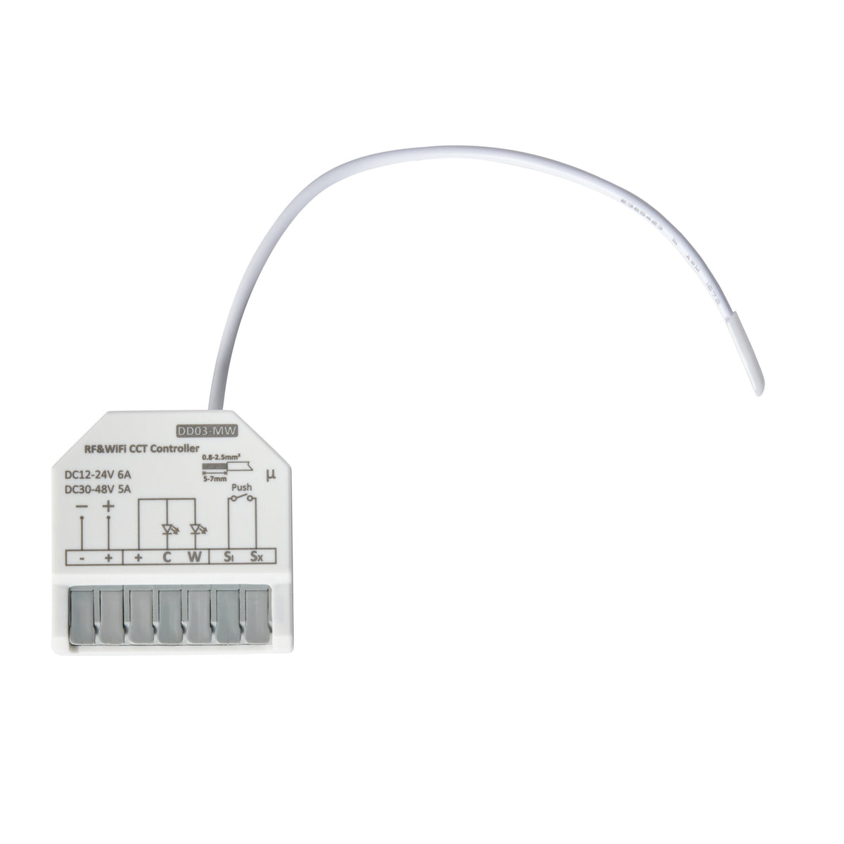 CCT Wireless Dimmable Controller with Push Switch Tuya Wifi