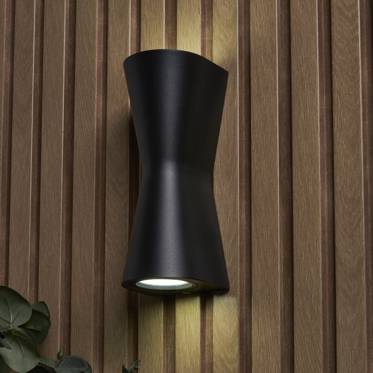 Skye Outdoor Double Cone Style LED Up and Down Wall Light, Black