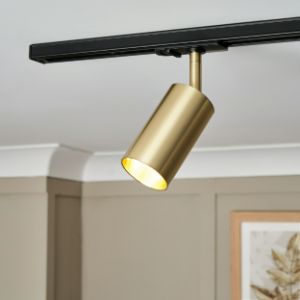 Cory Single Track Head Satin Brass/Black Low Profile Connection