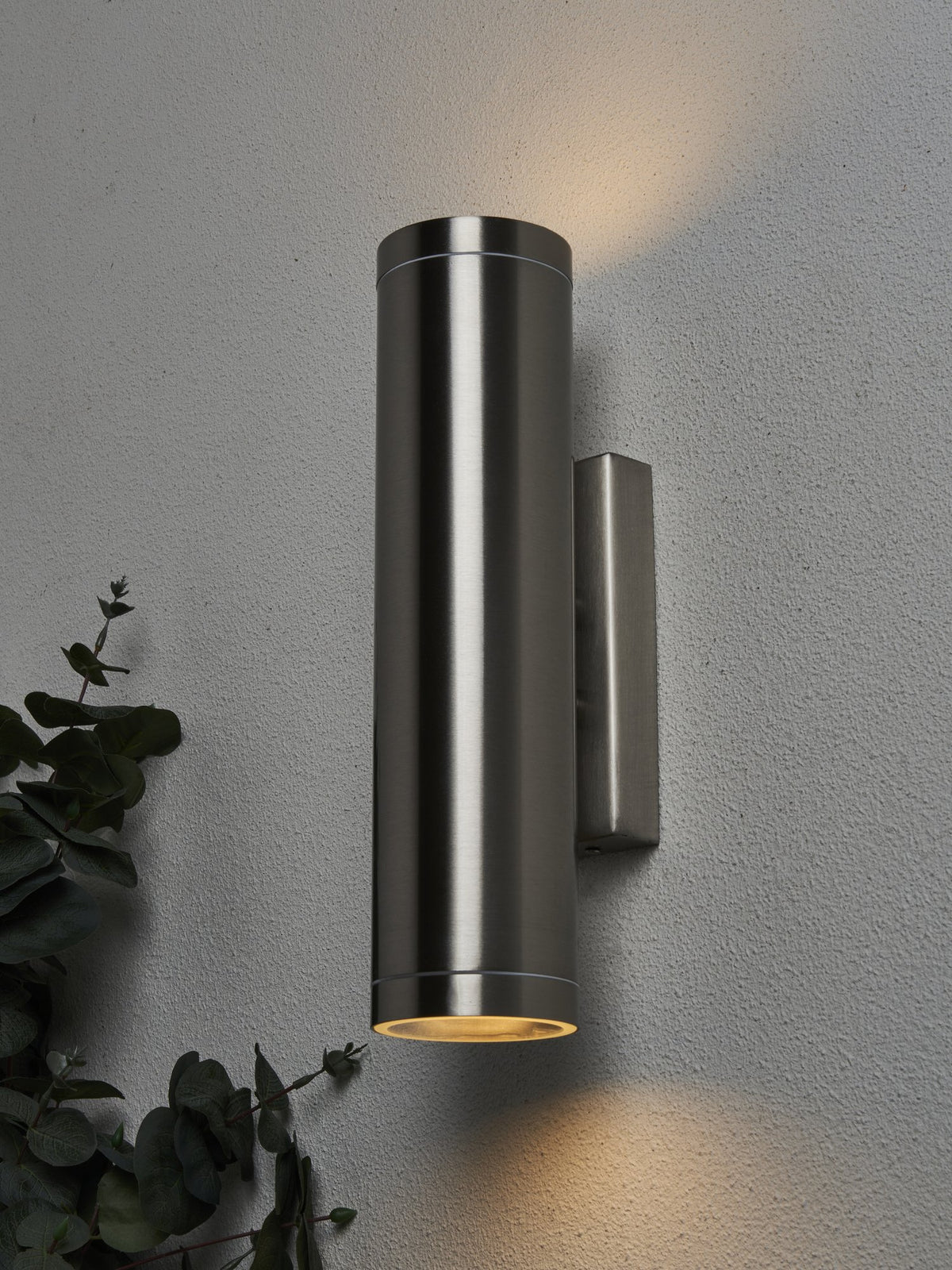 Brean 2 Light Outdoor Up & Down Wall Light - Stainless Steel