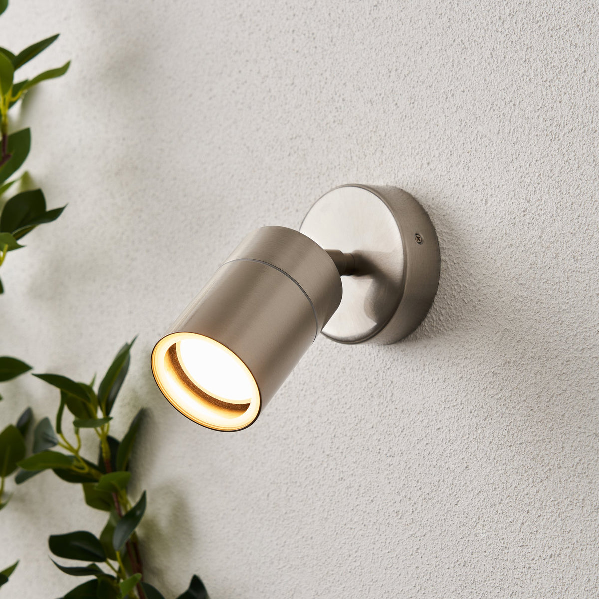 Leto 1 Light Adjustable IP65 Outdoor Wall Light - Stainless Steel