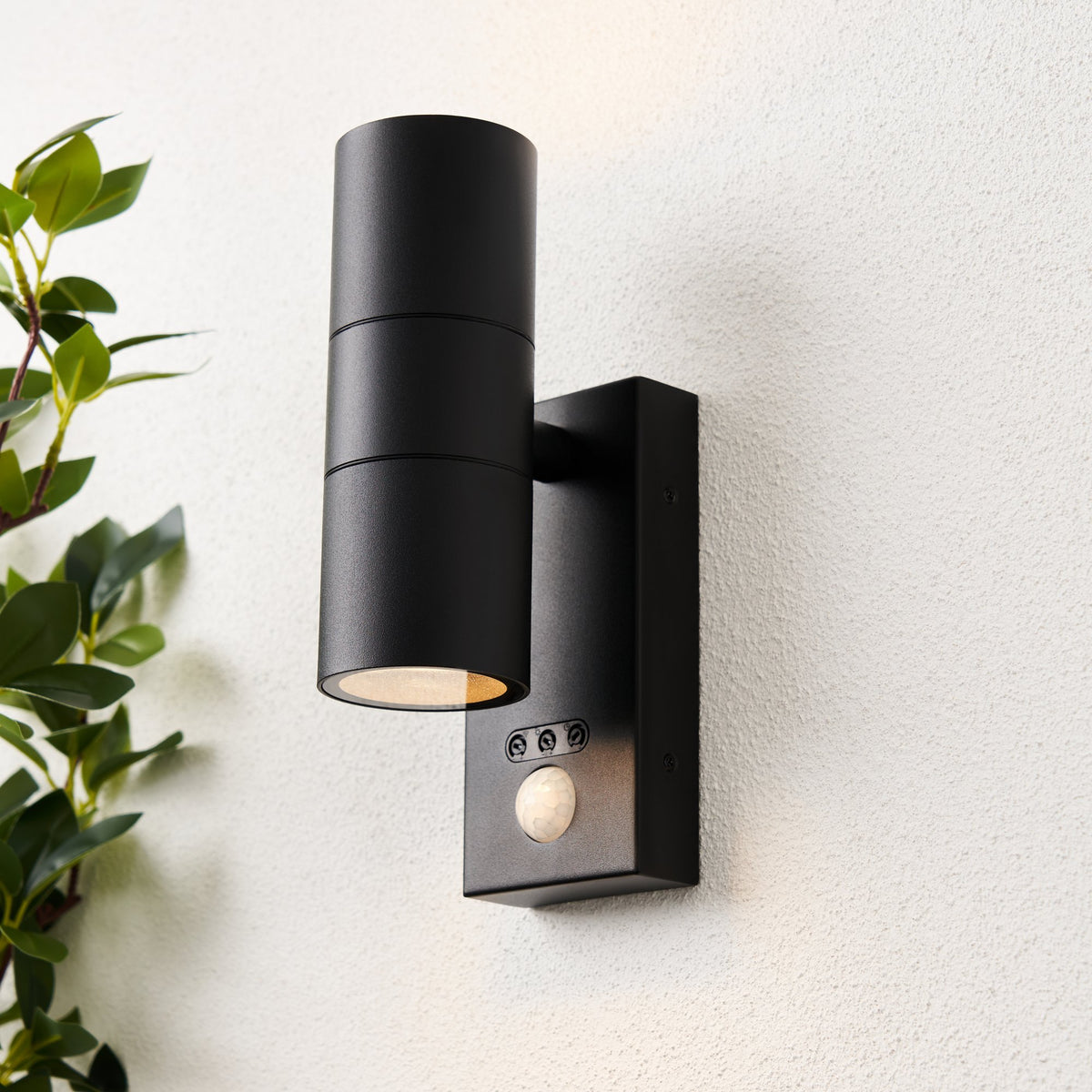 Leto Outdoor Wall Light with PIR Sensor, Black