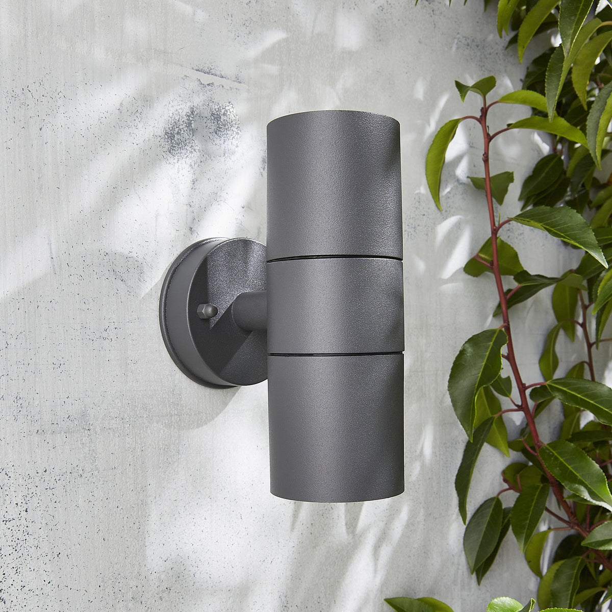 Arbo Outdoor Up & Down Wall Light with Tempered Glass, Anthracite