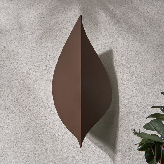 Alani Outdoor LED Leaf Style Wall Light, Rust