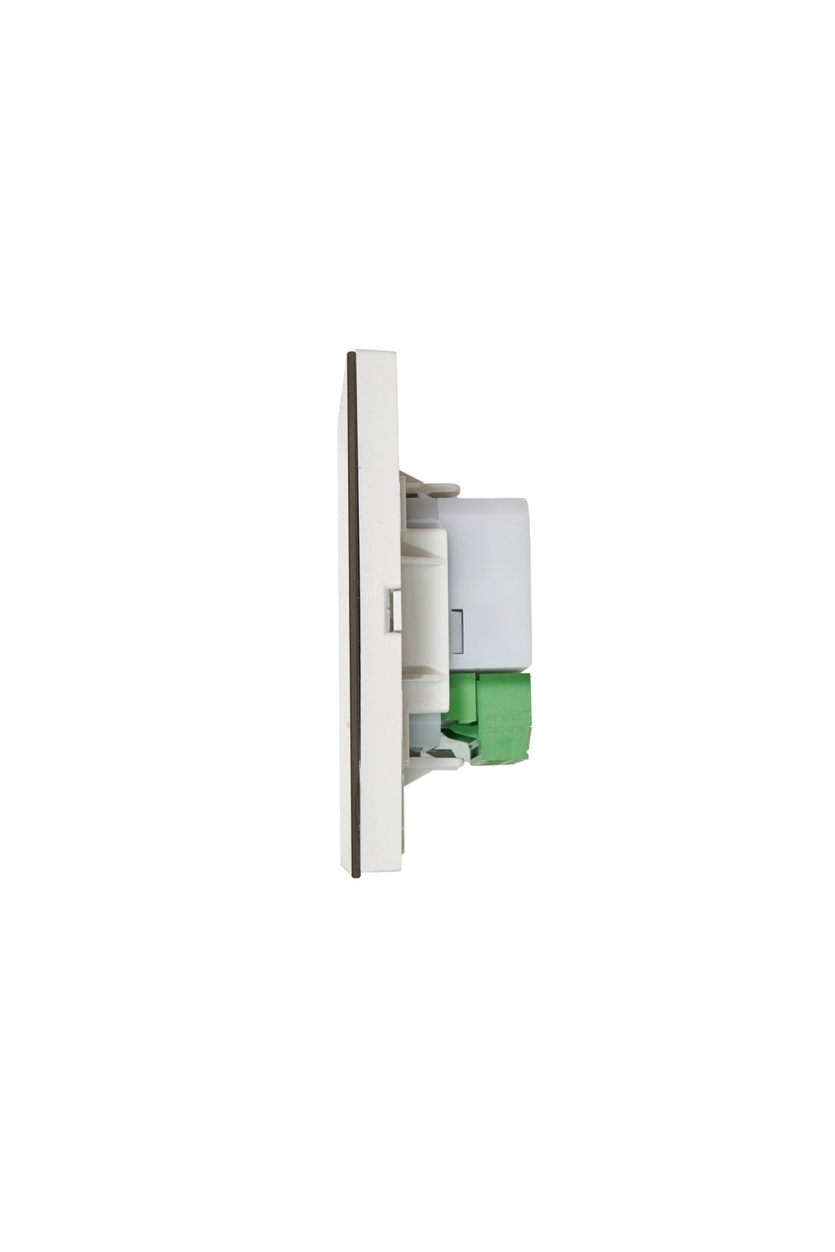 Ikonects Decorative glass switch - Brass front, white surround - 1 Gang