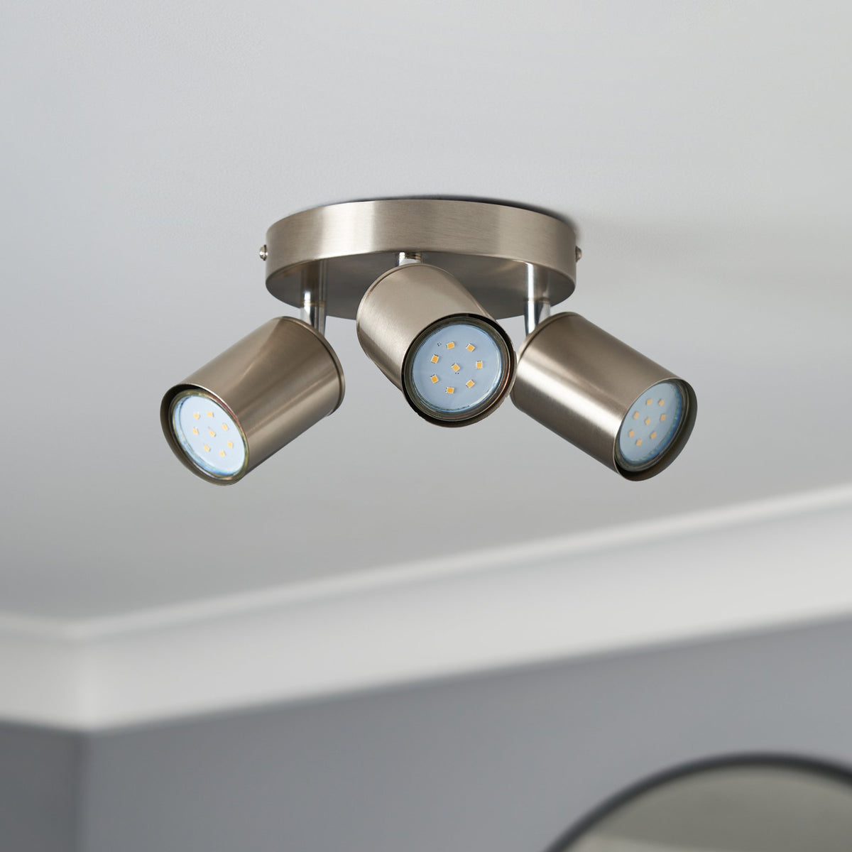 Joshua 3 Light Spotlight - Satin Nickel