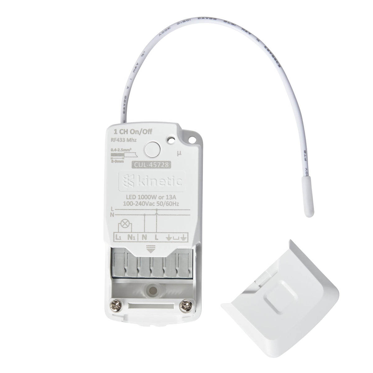 RF 1 Channel Kinetic Switch On/Off Receiver Non-dimmable