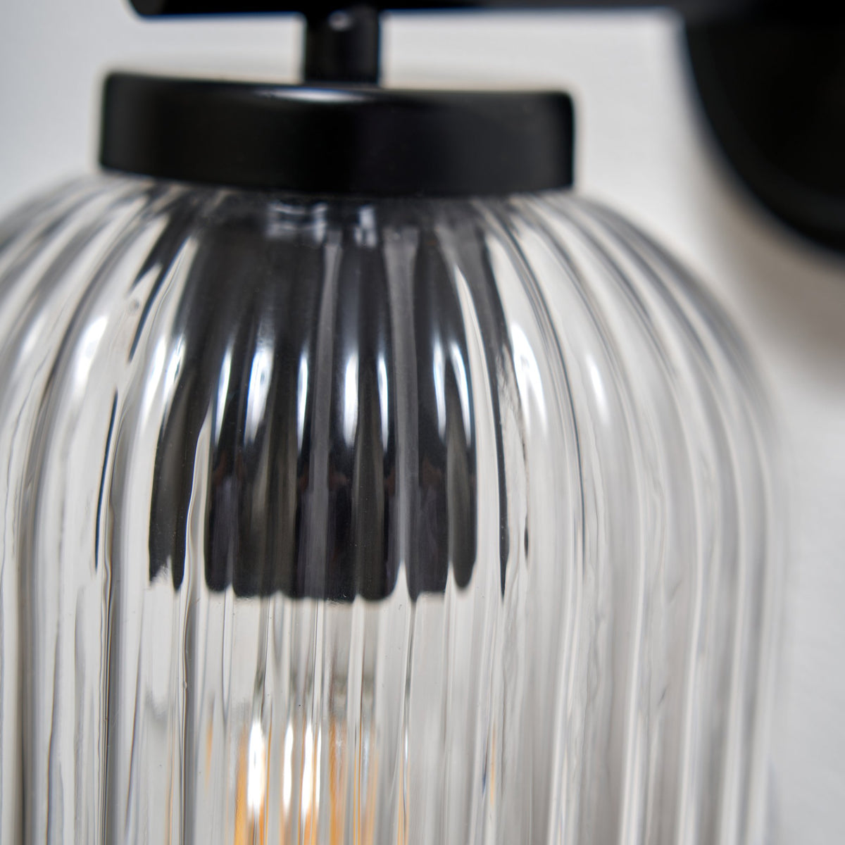 Stanton Ribbed Glass Outdoor Wall Light Black