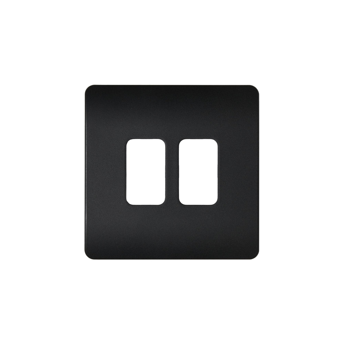 2 Gang Kinetic Switch Surround For Slim Grid Black