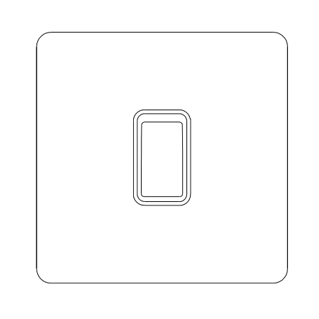 Decorative Kinetic Switch - 1 Gang, Satin Brass Front, Black switch and body- Non Dimmable
