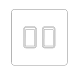 Decorative Kinetic Switch - 2 Gang, Satin Nickel Front, Black switch and body- Non Dimmable