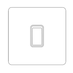 Decorative Kinetic Switch - 1 Gang, Satin Brass Front, White switch and body- Non Dimmable