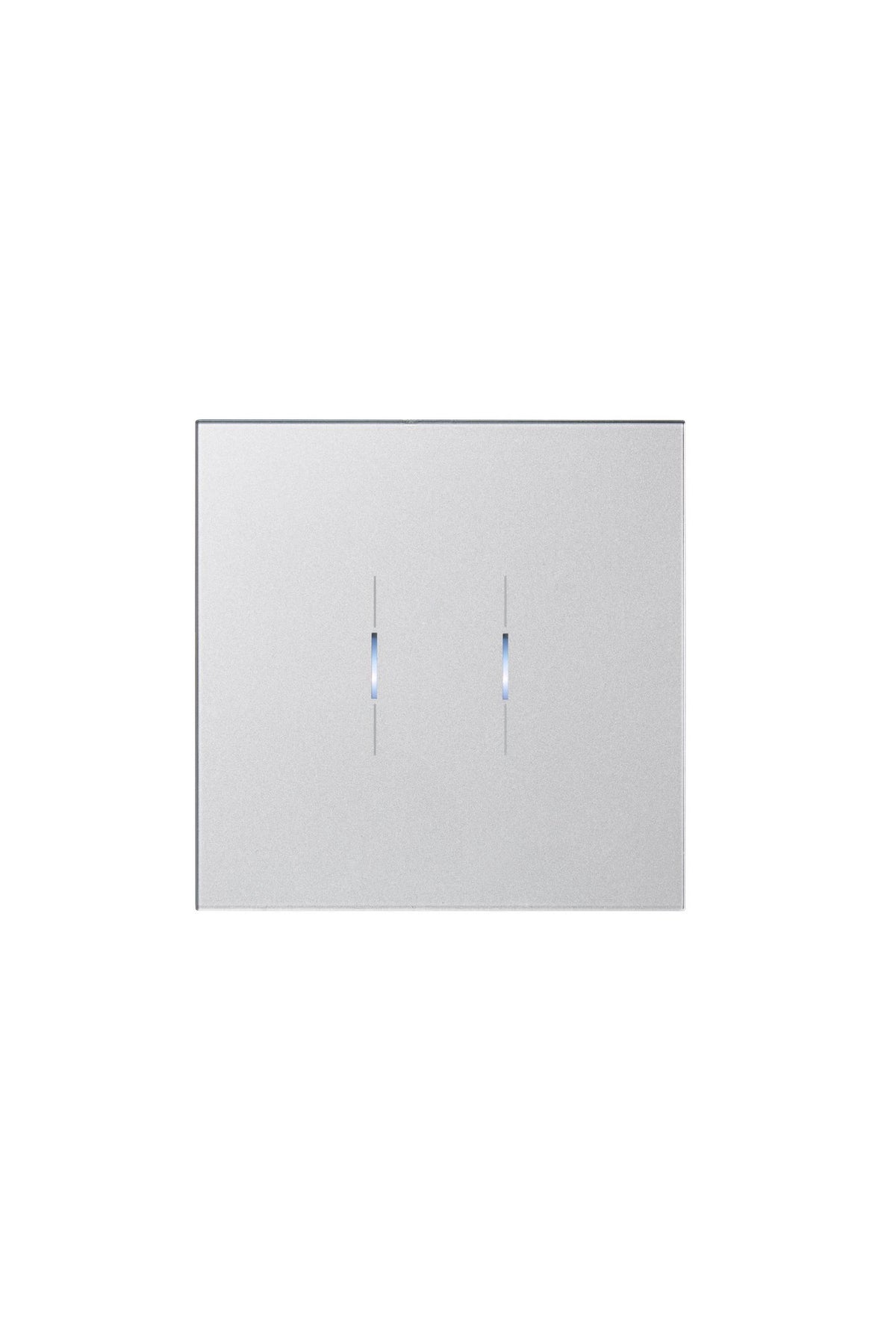Ikonects Decorative glass switch - Chrome front, white surround - 2 Gang