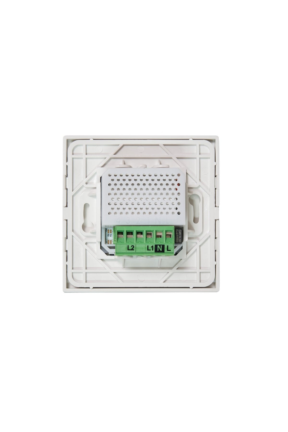 Ikonects Decorative glass switch - Chrome front, white surround - 2 Gang