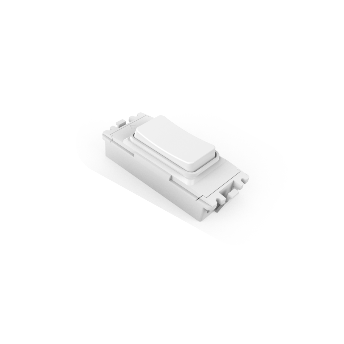 1 Gang, 2 way centre retractive, Slim Grid Kinetic Switch Dimmable Module White