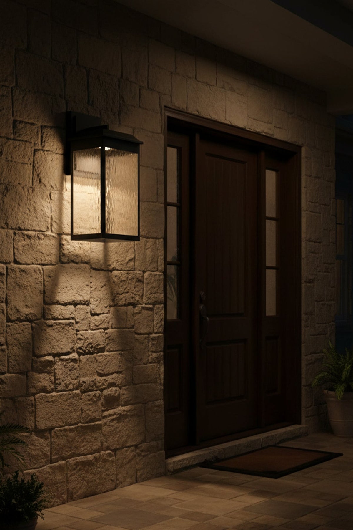 Ainsel 18w LED Large 4 Panel Lantern Black