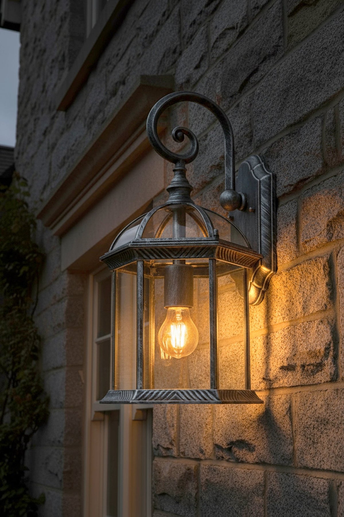 Corbin Large Lantern Brushed Silver