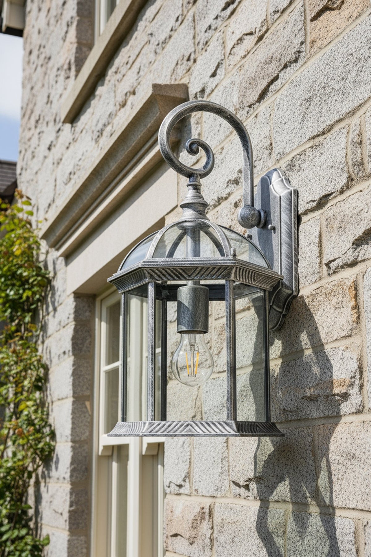 Corbin Large Lantern Brushed Silver