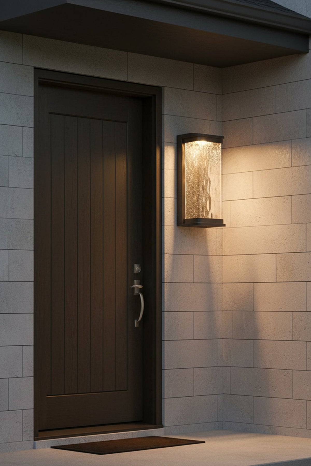 Yates 25w LED Large Water Glass Lantern Black