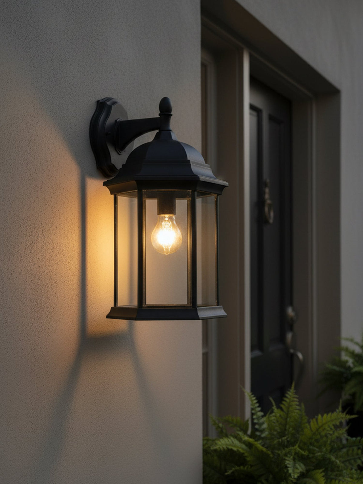 Alvin Large 6 Panel Lantern Black