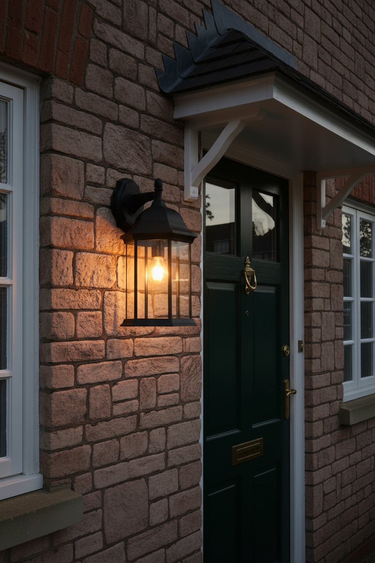Alvin Large 6 Panel Lantern Black
