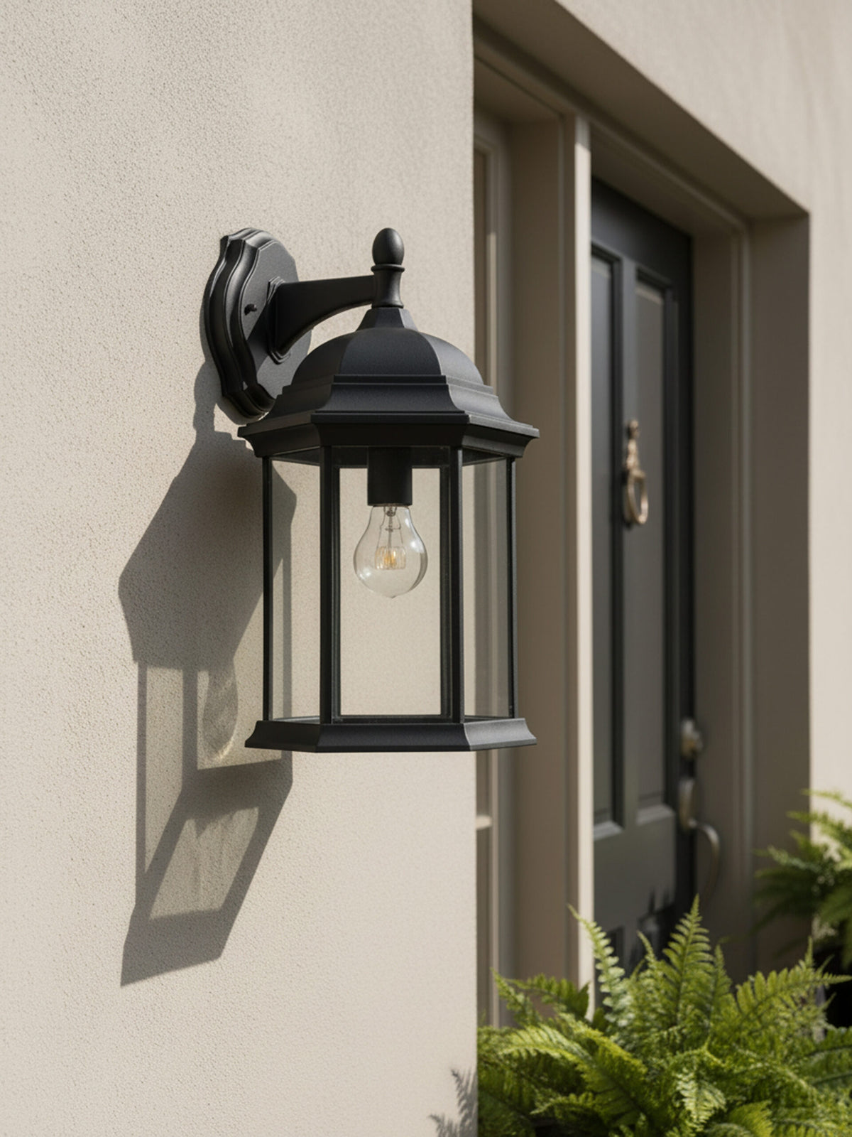 Alvin Large 6 Panel Lantern Black