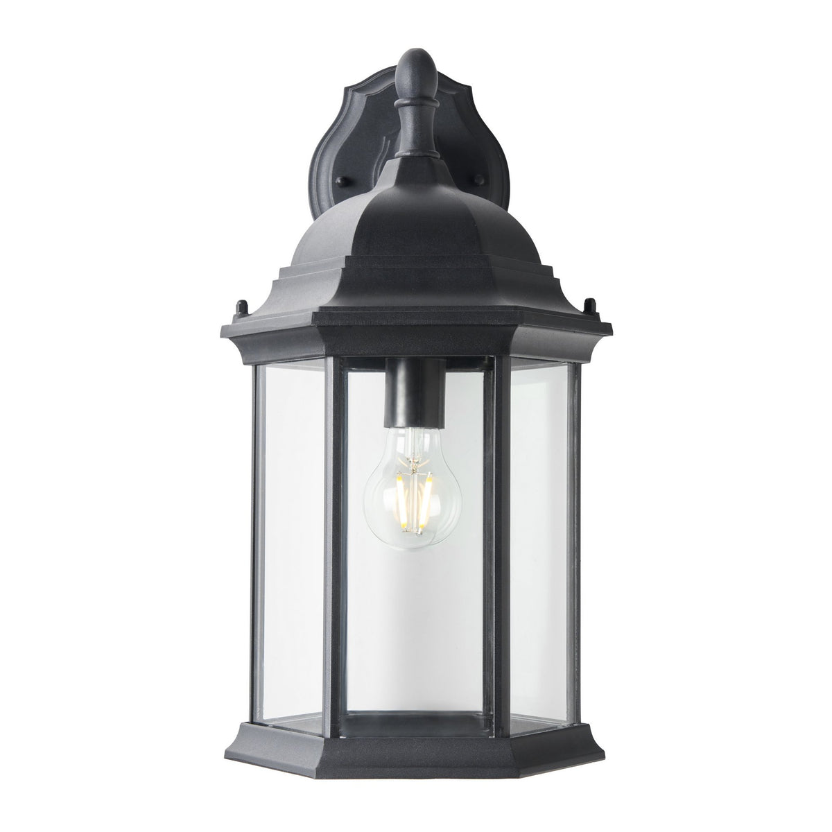 Alvin Large 6 Panel Lantern Black